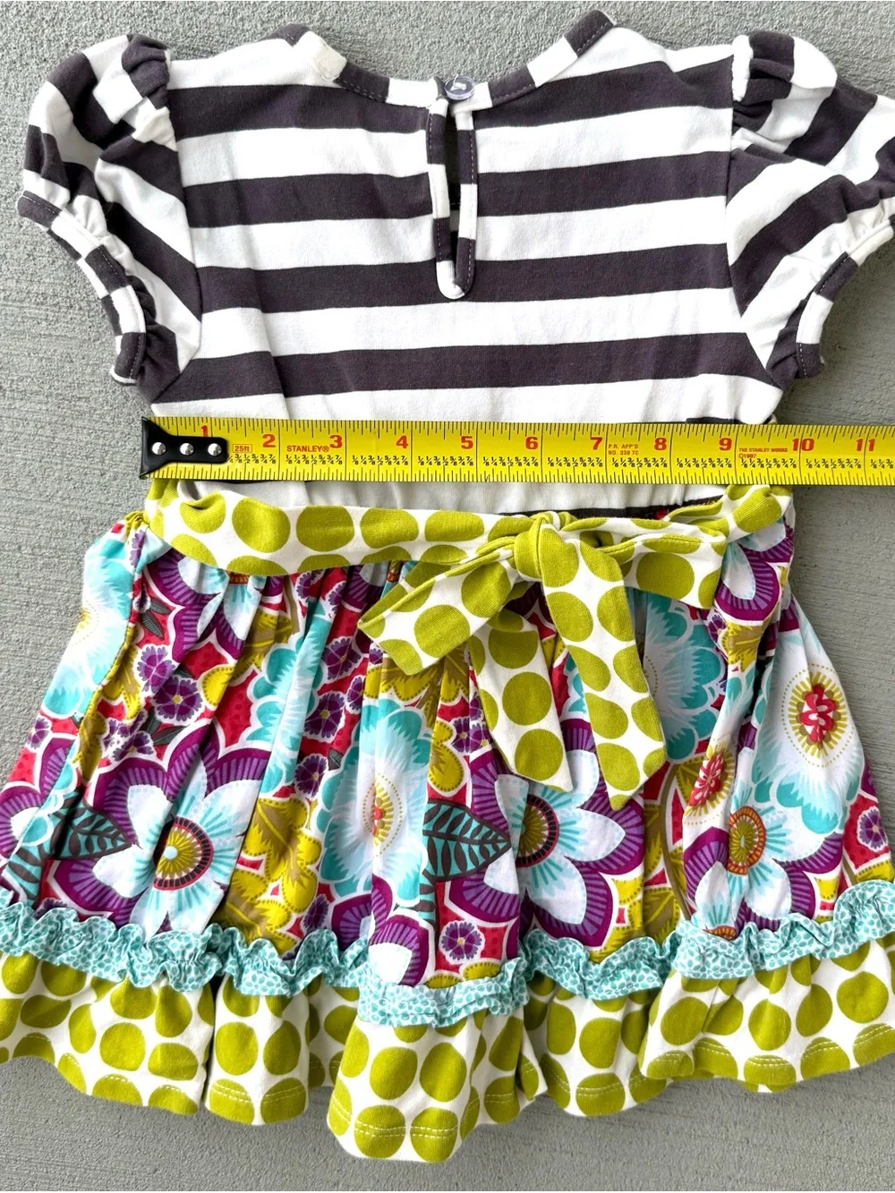 Rare, Too! 3T Girls Striped Floral Tunic & Legging Set - Gray, White, Plum, Lime